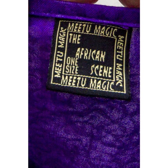 Meetu Magic the African Scene womens caftan purple OS - Picture 5 of 5